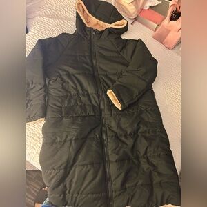 Black Puff 3/4 jacket with hood